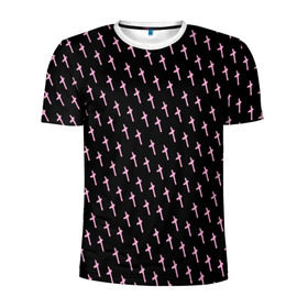 Мужская футболка 3D спортивная с принтом LiL PEEP Pattern в Тюмени, 100% полиэстер с улучшенными характеристиками | приталенный силуэт, круглая горловина, широкие плечи, сужается к линии бедра | lil peep | lil prince | pink | зарубежная музыка | лил пип | маленький принц