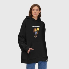 Худи SuperOversize хлопок с принтом UNDERTALE в Тюмени, 70% хлопок, 30% полиэстер, мягкий начес внутри | карман-кенгуру, эластичная резинка на манжетах и по нижней кромке, двухслойный капюшон
 | asriel dreemurr | chara | frisk | gaster blaster | sans | undertale | азриэль дримурр | андертейл | андрайн | гастер | меттатон | санс | фриск | чара