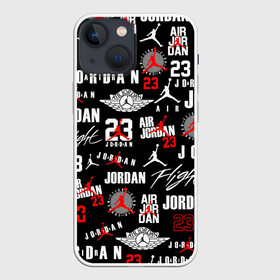 Чехол для iPhone 13 mini с принтом MICHAEL JORDAN LOGOBOMBING в Тюмени,  |  | 23 | bulls | chicago bulls | jordan | logo | michael jordan | nba | paris saint germain | psg | red | sport | быки | джордан | лого | майкл джордан | псж | спорт | чикаго буллс