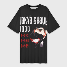 Платье-футболка 3D с принтом Tokyo Ghoul в Тюмени,  |  | ccg | cover | ghoul | jack | kaneki | kureo | mado | tokyo | touka | unravel | гуль | канеки кен | куинкс | сёдзё | сова | токийский | ужасы | хайсе сасаки