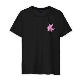 Мужская футболка хлопок с принтом LIL PEEP (НА СПИНЕ) в Тюмени, 100% хлопок | прямой крой, круглый вырез горловины, длина до линии бедер, слегка спущенное плечо. | Тематика изображения на принте: lil peep | lil prince | pink | зарубежная музыка | лил пип | маленький принц