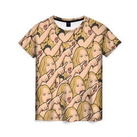 Женская футболка 3D с принтом Many women yelling at Cat meme в Тюмени, 100% полиэфир ( синтетическое хлопкоподобное полотно) | прямой крой, круглый вырез горловины, длина до линии бедер | cat | mem | woman yelling at cat | девушка орет на кота
