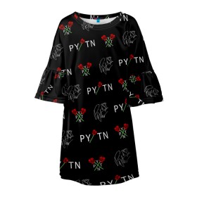 Детское платье 3D с принтом PAYTON MOORMEIER в Тюмени, 100% полиэстер | прямой силуэт, чуть расширенный к низу. Круглая горловина, на рукавах — воланы | payton moormeier | tiktok | блогер | пейтон | пейтон моормиер | тикток | тиктокер | ютубер