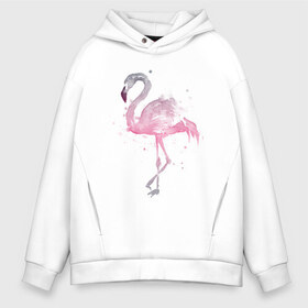 Мужское худи Oversize хлопок с принтом Flamingo в Тюмени, френч-терри — 70% хлопок, 30% полиэстер. Мягкий теплый начес внутри —100% хлопок | боковые карманы, эластичные манжеты и нижняя кромка, капюшон на магнитной кнопке | Тематика изображения на принте: абстракция | акварель | арт | градиент | животные | минимализм | птицы | фламинго | экзотика | экзотические животные | экзотические птицы