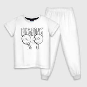 Детская пижама хлопок с принтом пинг понг в Тюмени, 100% хлопок |  брюки и футболка прямого кроя, без карманов, на брюках мягкая резинка на поясе и по низу штанин
 | Тематика изображения на принте: ping pong | настольный теннис | пинг понг | спорт | теннис
