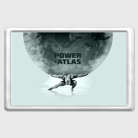 Магнит 45*70 с принтом Power of the Atlas в Тюмени, Пластик | Размер: 78*52 мм; Размер печати: 70*45 | Тематика изображения на принте: atlas | power | powerlifting | sport | strength | weightlifting | атлант | бодибилдинг | качок | пауэрлифтинг | сила | спорт