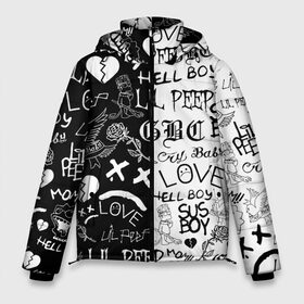 Мужская зимняя куртка 3D с принтом LIL PEEP LOGOBOMBING в Тюмени, верх — 100% полиэстер; подкладка — 100% полиэстер; утеплитель — 100% полиэстер | длина ниже бедра, свободный силуэт Оверсайз. Есть воротник-стойка, отстегивающийся капюшон и ветрозащитная планка. 

Боковые карманы с листочкой на кнопках и внутренний карман на молнии. | lil peep | lil prince | pink | зарубежная музыка | лил пип | маленький принц