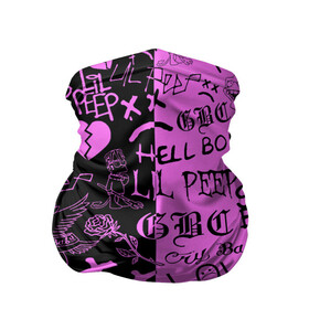 Бандана-труба 3D с принтом LIL PEEP LOGOBOMBING BLACK PINK в Тюмени, 100% полиэстер, ткань с особыми свойствами — Activecool | плотность 150‒180 г/м2; хорошо тянется, но сохраняет форму | lil peep | lil prince | pink | зарубежная музыка | лил пип | маленький принц