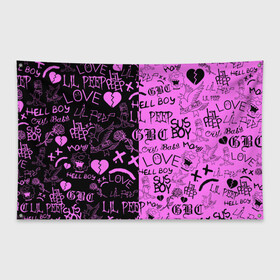 Флаг-баннер с принтом LIL PEEP LOGOBOMBING BLACK PINK в Тюмени, 100% полиэстер | размер 67 х 109 см, плотность ткани — 95 г/м2; по краям флага есть четыре люверса для крепления | lil peep | lil prince | pink | зарубежная музыка | лил пип | маленький принц