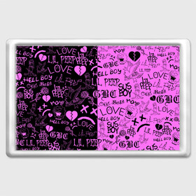 Магнит 45*70 с принтом LIL PEEP LOGOBOMBING BLACK PINK в Тюмени, Пластик | Размер: 78*52 мм; Размер печати: 70*45 | lil peep | lil prince | pink | зарубежная музыка | лил пип | маленький принц
