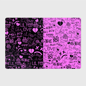 Магнитный плакат 3Х2 с принтом LIL PEEP LOGOBOMBING BLACK PINK в Тюмени, Полимерный материал с магнитным слоем | 6 деталей размером 9*9 см | lil peep | lil prince | pink | зарубежная музыка | лил пип | маленький принц