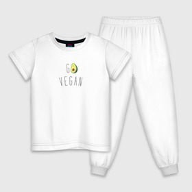 Детская пижама хлопок с принтом Go vegan #3 в Тюмени, 100% хлопок |  брюки и футболка прямого кроя, без карманов, на брюках мягкая резинка на поясе и по низу штанин
 | avocado | go | govegan | vegan | vegetarian | авокадо | веган | веганство | вегетарианство