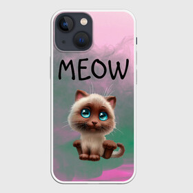 Чехол для iPhone 13 mini с принтом Кошечка в Тюмени,  |  | животные | кот | котик | кошечка | мeow | мяу