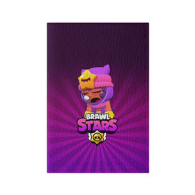 Обложка для паспорта матовая кожа с принтом brawl stars sandy в Тюмени, натуральная матовая кожа | размер 19,3 х 13,7 см; прозрачные пластиковые крепления | brawl stars | brawl stars sandy | legendary brawler | leon | leon shark | sandy | shark | stars | акула | бравл стар сэнди | леон акула | сенди | сэнди