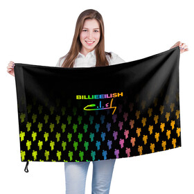 Флаг 3D с принтом BILLIE EILISH | БИЛЛИ АЙЛИШ (Z) в Тюмени, 100% полиэстер | плотность ткани — 95 г/м2, размер — 67 х 109 см. Принт наносится с одной стороны | be | billie | billie eilish | blohsh | ghoul | билли | билли айлиш