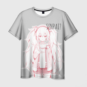 Мужская футболка 3D с принтом Kawaii loli anime в Тюмени, 100% полиэфир | прямой крой, круглый вырез горловины, длина до линии бедер | anime | loli | manga | pink | sempai | senpai | аниме | лоли | манга | розовый | семпай | тян