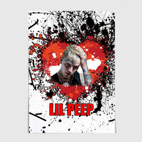 Постер с принтом Lil Peep в Тюмени, 100% бумага
 | бумага, плотность 150 мг. Матовая, но за счет высокого коэффициента гладкости имеет небольшой блеск и дает на свету блики, но в отличии от глянцевой бумаги не покрыта лаком | lil | peep | автор | модель | певец | рэпер | хип хоп | эмо рэп.