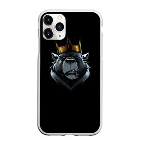 Чехол для iPhone 11 Pro матовый с принтом king в Тюмени, Силикон |  | для детей | для мальчиков | для мужиков | для мужчин | для парней | корона | медведь | россия | царь | черная