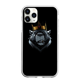 Чехол для iPhone 11 Pro Max матовый с принтом king в Тюмени, Силикон |  | для детей | для мальчиков | для мужиков | для мужчин | для парней | корона | медведь | россия | царь | черная