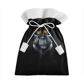 Подарочный 3D мешок с принтом king в Тюмени, 100% полиэстер | Размер: 29*39 см | для детей | для мальчиков | для мужиков | для мужчин | для парней | корона | медведь | россия | царь | черная