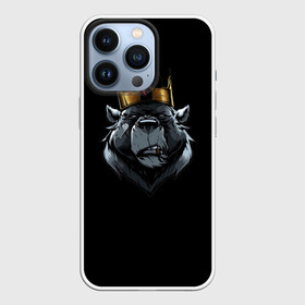 Чехол для iPhone 13 Pro с принтом king в Тюмени,  |  | для детей | для мальчиков | для мужиков | для мужчин | для парней | корона | медведь | россия | царь | черная