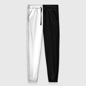 Женские брюки 3D с принтом ПРОСТО ЧЁРНО-БЕЛЫЙ в Тюмени, полиэстер 100% | прямой крой, два кармана без застежек по бокам, с мягкой трикотажной резинкой на поясе и по низу штанин. В поясе для дополнительного комфорта — широкие завязки | black | black  white | color | white | белый | геометрия | чб | чёрно белый | чёрный