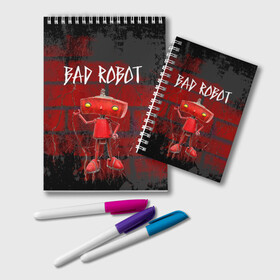 Блокнот с принтом Bad Robot в Тюмени, 100% бумага | 48 листов, плотность листов — 60 г/м2, плотность картонной обложки — 250 г/м2. Листы скреплены удобной пружинной спиралью. Цвет линий — светло-серый
 | bad robot | кино | кинокомпания | остаться в живых | стартрек: возмездие