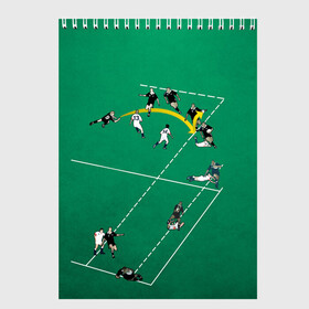 Скетчбук с принтом Игра в регби в Тюмени, 100% бумага
 | 48 листов, плотность листов — 100 г/м2, плотность картонной обложки — 250 г/м2. Листы скреплены сверху удобной пружинной спиралью | Тематика изображения на принте: rugby | регби | спорт | футбол