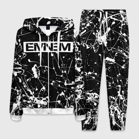Мужской костюм 3D с принтом Eminem в Тюмени, 100% полиэстер | Манжеты и пояс оформлены тканевой резинкой, двухслойный капюшон со шнурком для регулировки, карманы спереди | Тематика изображения на принте: eminem | evil | ken kaniff | marshall bruce mathers iii | mm | rap | slim shady | маршалл брюс мэтерс iii | рэп | рэп рок | хип хоп | хорроркор | эминем