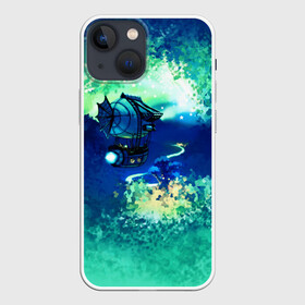 Чехол для iPhone 13 mini с принтом Звездный дирижабль в Тюмени,  |  | multarium | дирижабль | изумрудный | мультариум | мятный | приключения | романтика | синий | стимпанк | толстовка