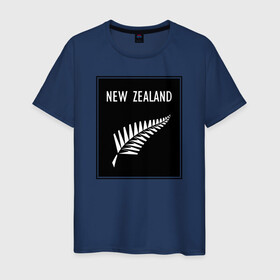 Мужская футболка хлопок с принтом Регби. Новая Зеландия в Тюмени, 100% хлопок | прямой крой, круглый вырез горловины, длина до линии бедер, слегка спущенное плечо. | rugby | регби | спорт | футбол