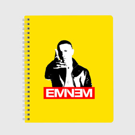 Тетрадь с принтом Eminem в Тюмени, 100% бумага | 48 листов, плотность листов — 60 г/м2, плотность картонной обложки — 250 г/м2. Листы скреплены сбоку удобной пружинной спиралью. Уголки страниц и обложки скругленные. Цвет линий — светло-серый
 | Тематика изображения на принте: eminem | evil | ken kaniff | marshall bruce mathers iii | mm | rap | slim shady | маршалл брюс мэтерс iii | рэп | рэп рок | хип хоп | хорроркор | эминем