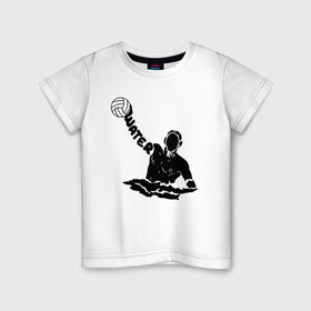 Детская футболка хлопок с принтом Ватерполист в Тюмени, 100% хлопок | круглый вырез горловины, полуприлегающий силуэт, длина до линии бедер | polo | water polo | вода | водное поло | водный спорт | плавание | пловец | поло | спорт