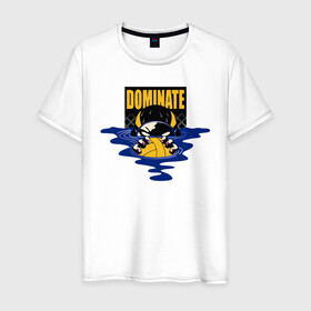Мужская футболка хлопок с принтом Dominate в Тюмени, 100% хлопок | прямой крой, круглый вырез горловины, длина до линии бедер, слегка спущенное плечо. | polo | water polo | вода | водное поло | водный спорт | плавание | пловец | поло | спорт