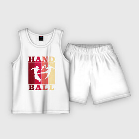 Детская пижама с шортами хлопок с принтом Handball в Тюмени,  |  | Тематика изображения на принте: hand ball | handball | play | игра | игра в ганбол | игра с мячом | мяч | руки | футбол