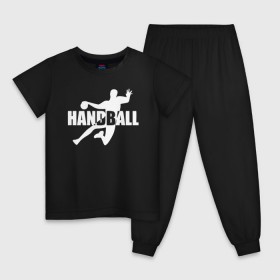 Детская пижама хлопок с принтом Гандболист в Тюмени, 100% хлопок |  брюки и футболка прямого кроя, без карманов, на брюках мягкая резинка на поясе и по низу штанин
 | hand ball | handball | play | игра | игра в ганбол | игра с мячом | мяч | руки | футбол