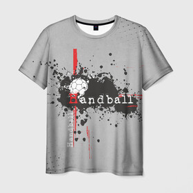 Мужская футболка 3D с принтом Handball в Тюмени, 100% полиэфир | прямой крой, круглый вырез горловины, длина до линии бедер | hand ball | handball | play | игра | игра в ганбол | игра с мячом | мяч | руки | футбол