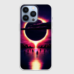 Чехол для iPhone 13 Pro с принтом Retrowave   bleeding sun в Тюмени,  |  | cosmos | dark all day | gunship | retro wave | retrowave | stars