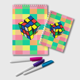 Блокнот с принтом Кубик Рубика в Тюмени, 100% бумага | 48 листов, плотность листов — 60 г/м2, плотность картонной обложки — 250 г/м2. Листы скреплены удобной пружинной спиралью. Цвет линий — светло-серый
 | игра | интеллект | куб | кубик | рубик | ум
