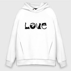 Мужское худи Oversize хлопок с принтом Love Cats в Тюмени, френч-терри — 70% хлопок, 30% полиэстер. Мягкий теплый начес внутри —100% хлопок | боковые карманы, эластичные манжеты и нижняя кромка, капюшон на магнитной кнопке | animal | cat | cute | kitty | meow | друг | животные | киска | китти | кот | котенок | котик | кошечка | кошка | лев | леопард | любовь | милый | мур | мяу | пантера | питомец | рысь | тигр | улыбка