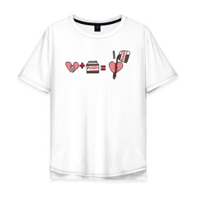Мужская футболка хлопок Oversize с принтом NUTELLA в Тюмени, 100% хлопок | свободный крой, круглый ворот, “спинка” длиннее передней части | Тематика изображения на принте: 14 февраля | антивалентин | день святого  валентина | любовь | подарок