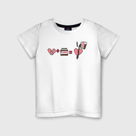 Детская футболка хлопок с принтом NUTELLA в Тюмени, 100% хлопок | круглый вырез горловины, полуприлегающий силуэт, длина до линии бедер | Тематика изображения на принте: 14 февраля | антивалентин | день святого  валентина | любовь | подарок