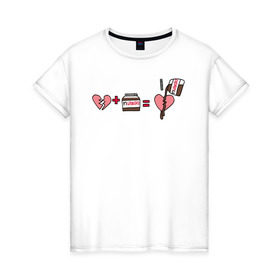 Женская футболка хлопок с принтом NUTELLA в Тюмени, 100% хлопок | прямой крой, круглый вырез горловины, длина до линии бедер, слегка спущенное плечо | 14 февраля | антивалентин | день святого  валентина | любовь | подарок