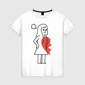 Женская футболка хлопок с принтом надень когда поссорились в Тюмени, 100% хлопок | прямой крой, круглый вырез горловины, длина до линии бедер, слегка спущенное плечо | 14 февраля | антивалентин | день святого  валентина | любовь | подарок