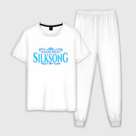 Мужская пижама хлопок с принтом Hollow Knight: Silksong в Тюмени, 100% хлопок | брюки и футболка прямого кроя, без карманов, на брюках мягкая резинка на поясе и по низу штанин
 | 