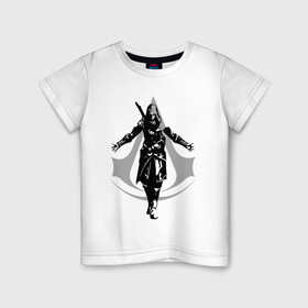 Детская футболка хлопок с принтом ASSASSIN`S CREED | АССАСИН С КРИД (Z) в Тюмени, 100% хлопок | круглый вырез горловины, полуприлегающий силуэт, длина до линии бедер | slayer | асасин | ассасин крид | ассассин | тамплиеры