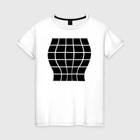 Женская футболка хлопок с принтом Иллюзия большой груди в Тюмени, 100% хлопок | прямой крой, круглый вырез горловины, длина до линии бедер, слегка спущенное плечо | 3d | 3д | для девушек | иллюзия | иллюзия большой груди | обманка | подарок | прикол