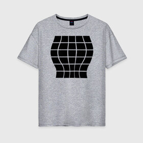 Женская футболка хлопок Oversize с принтом Иллюзия большой груди в Тюмени, 100% хлопок | свободный крой, круглый ворот, спущенный рукав, длина до линии бедер
 | 3d | 3д | для девушек | иллюзия | иллюзия большой груди | обманка | подарок | прикол