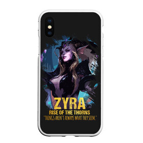 Чехол для iPhone XS Max матовый с принтом Zyra в Тюмени, Силикон | Область печати: задняя сторона чехла, без боковых панелей | jinx | kda | league | lol | moba | pentakill | riot | rise | rus | skins | варвик | варус | воин | легенд | лига | лол | маг | стрелок | танк | чемпион