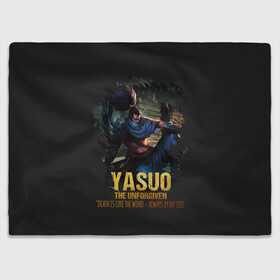 Плед 3D с принтом Yasuo в Тюмени, 100% полиэстер | закругленные углы, все края обработаны. Ткань не мнется и не растягивается | jinx | kda | league | lol | moba | pentakill | riot | rise | rus | skins | варвик | варус | воин | легенд | лига | лол | маг | стрелок | танк | чемпион